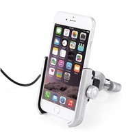 Metal Bike &amp;amp; Motorcycle Phone Mount Handlebar Holder with USB Port 360 Rotating Smartphone Holder for iPhone 5-XS