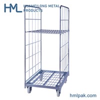2 Sided Transport Insulated Demountable Galvanized Foldable Mild Steel Wire Mesh Storage Pallet Roll Container