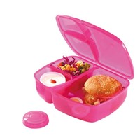 Plastic 3-Compartment Food Container Lunch Box Bento