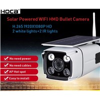 2Mp 1920x1080p Outdoor Water-Proof Wireless Solar Powered HMD Camera Two Ways Audio WiFi IP IR Bullet Camera with SD Slo
