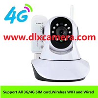 4G SIM Card Wireless & Wired WiFi 128G SD Two Ways Voice P2P PTZ Camera with Remote Control Via APP