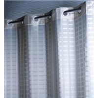 Polyester Box Stripe Shower Curtain