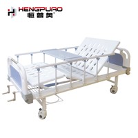 Two Cranks Manual Medical Use Full Size Adjustable Hospital Bed with Mattress