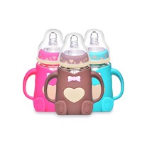 Wholesale Wide Neck China Silicone Baby Feeding Bottle with Handle Baby Feeding Product