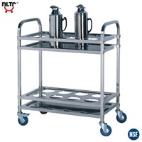 Stainless Steel Kettle Cart with Wheels, Two Layers