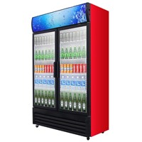 Commercial Refrigerator Double-Door Vertical Refrigerator Supermarket Refrigeration Preservation Air-Cooled Display