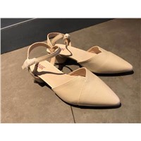 2019 New Summer Baotou Sandals Female Fairy Wind with One Heel, Pointed Woman, Thick Heel, High Heeled Shoes, High Heels