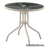 Outdoor Round Table/Glass Outdoor Table/Outdoor Umbrella Table Stainless Steel