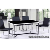 Living Room Furniture Sets Luxury Tempered Glass Dining Table Stainless Steel
