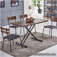Supplier Dinning Room Furniture Lifting Stainless Steel Dinning Table with Chair