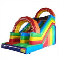 Commercial Outdoor Rainbow Inflatable Dry Slide for Kids