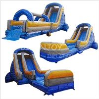 China 3 Uses Outdoor Single Lane Inflatable Water Dry Slide for Sale