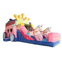 Inflatable Bouncer with Slide Princess Carriage Inflatable