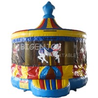 Outdoor Carousel Round Inflatable Bouncer Inflatable Bouncy House