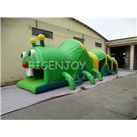 Caterpillar Inflatable Obstacle Course Playground with Slide for Kids Party