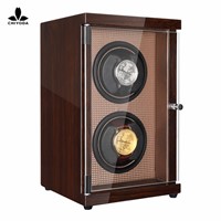 CHIYODA Double Watch Winder with Dual Mabuchi Motor &amp;amp; LCD Touch Screen - High Gross Brown