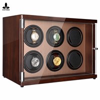 CHIYODA Watch Winder for 6 Watches, Automatic Watch Box with Quiet Mabuchi Motor &amp;amp; LCD Touch Screen