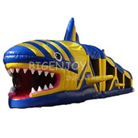 Outdoor Animal Inflatable Shark Challenge Game Obstacle Course for Kids