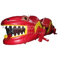 Outdoor Commercial Animal Challenge Inflatable Red Lizard Obstacle Course