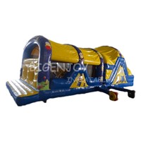 Outdoor Commercial Minion Inflatable Obstacle Course for Kids