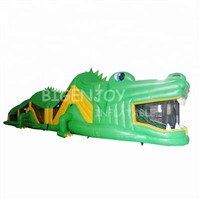 Outdoor Green Lizard Inflatable Obstacle Challenge for Sale