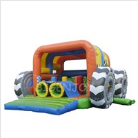 Vehicle Inflatable Fun House Bouncer Combo Jumping Sport Games 15oz PVC Kids Commercial Indoor Obstacle Course