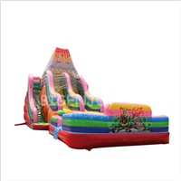 Large Outdoor Playground Used Commercial Adult Children Giant Volcano Inflatable Water Pool Slide