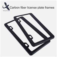 Two Chole Unique Design Real Carbon Fiber License Plate Frame for Car Or Motorcycle Auto Accessory (America Market)