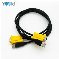 USB B Male Printing Cable with VGA KVM Cable