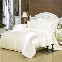 100% Pure Satin Silk Bedding Set, Home Textile Bedclothes, Duvet Cover Flat Sheet Pillowcases Wholesale Unit Price $24.3