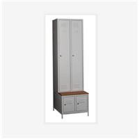 Clorina Furniture Steel Two Door Locker with Shoe Cabinet