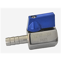 Stainless Steel Hose Mini Ball Valve - 7/8/10/12 mm With Female Thread