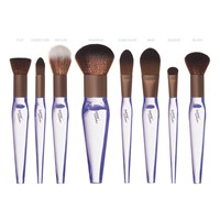 New 8pcs Synthetic Portable Travel Makeup Set High Quality Dreamlike Crystle Acrylic Makeup Brush Set Customized Manufac