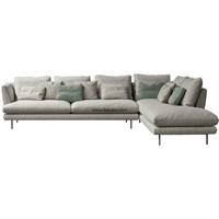 Italian Style Modern Living Room Furniture Sofa L Shaped Sofa Sectional with Fashion Chrome Legs