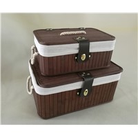 Hot Sale Bamboo Storage Box, Storage Bin with Lid, Brown Color Rectangle Basket,