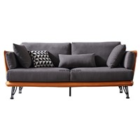 Leisure Textile Living Room Furniture Two Tone Fabric Sofa with Modern Chrome Legs
