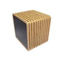 Slot Solid Bamboo Storage Unit with Bamboo Door