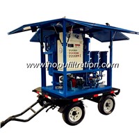 Mobile Trolley Mounted Transformer Oil Filtration Machine, Movable Insulation Oil Purifier with Car Wheels Trailer
