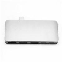 6 in 1 Aluminum USB-c Hub, Portable Space USB Type-c Hub to USB3.0, SD/TF Card Reader, Wireless Charger Usb Hub