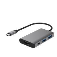 4 in 1 Aluminum USB-c Hub, USB Type-c Hub to USB3.0, Compatible for MacBook Air Pro