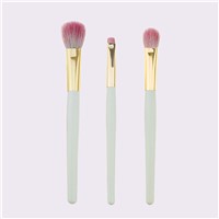 3pcs Matcha Color Practical Eyeshadow Brush Wool Hair Makeup Brush Set Portable OEM with Sack