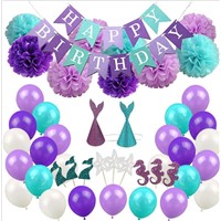 Mermaid Party Supplies Party Decorations for Girls Birthday Party Baby Shower Bridal Shower Decorations
