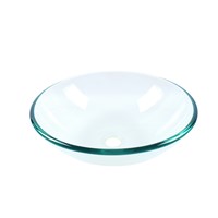Bathroom Round Shape Tempered Clear Glass Vessel Wash Basin Sink Bowl