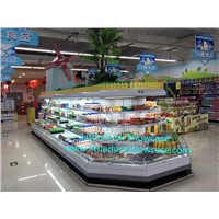 Supermarket Upright Refrigerated Showcase Vegetable Fruit Cabinet