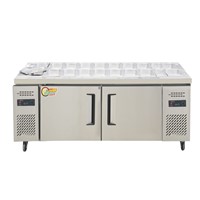 Wholesale Price Salad Bar Display Counter Worktable Freezer with Trays
