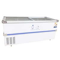 Large Capacity Island Freezer for Frozen Food with Aluminum Alloy Frame