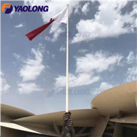 White Powder Coated Steel Electric Flag Pole for Qatar National Museum