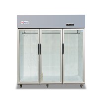 Kitchen Display Refrigerator 3 Doors Glass Door Stainless Steel Freezer for Restaurant