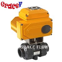 2 Inch Plastic Double Union PVC Ball Valve with Electric Actuator