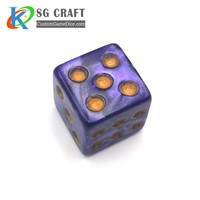 Acrylic Colorful Board Game Dices with Yellow Dots